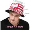 Sombrero de Cubo Bandera de Polonia Vintage para Mujeres Hombres Unisex Gorra de Sol Plegable para Exteriores Sombrero de Pescador Polaco Ropa para la Cabeza