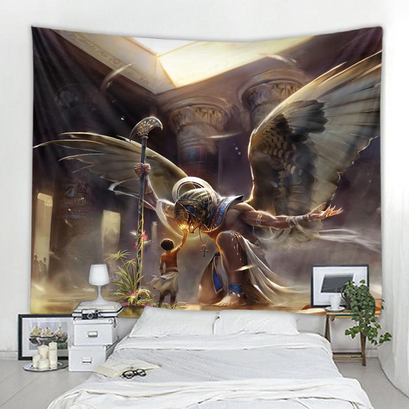 Bohemian Wall Tapestry Curtain Living Room Bedroom Tapestry Egyptian Pharaoh Palace Mythology Decorative Tapestry