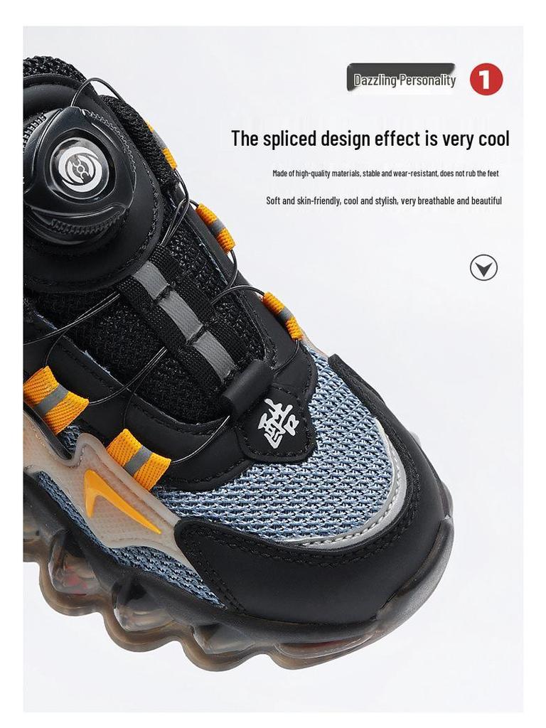 2024 Frühling/Sommer Jungen Atmungsaktive Mesh Sportschuhe mit Drehknopf