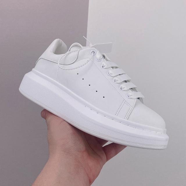 White Sneakers for Women Men Genuine Leather Fashion Ladies Casual Versatile Thick Sole Trainers Shoes
