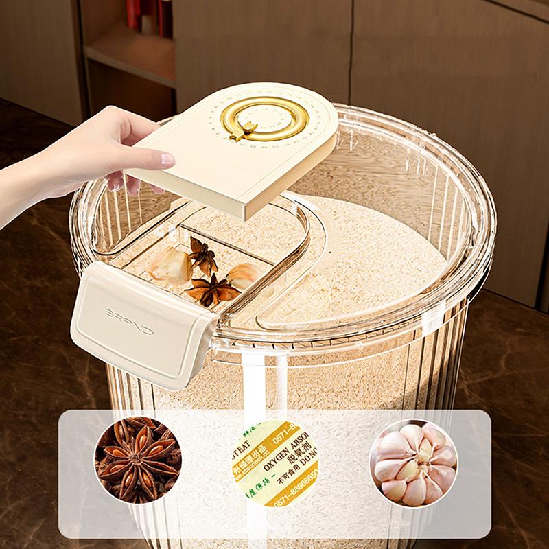 7.5Kg Automatic Rice Dispenser Insect-Proof Pet Food Rice Organizer Moisture-Proof Sealed Grain Cereal Dispenser Large Capacity