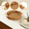 Basket Bread Serving Tray Round Platter for Bedroom Coffee Table Picnic