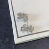 Bow Shaped Earrings with Diamond Inlay and Silver Plating, Personalized and Fashionable Earrings, 1:1 Quality
