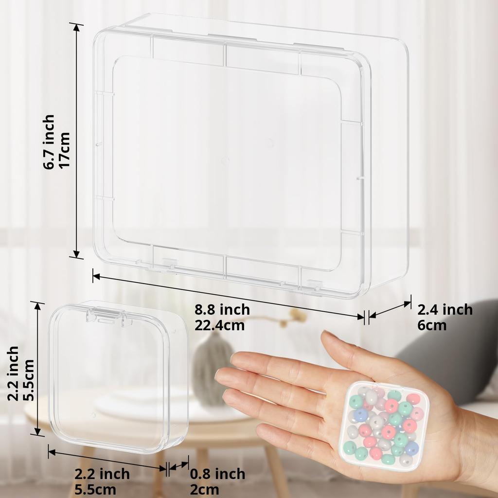 Bead Organizer Box,Small Bead Organizers Storage Case Clear Bead Storage Containers for Bracelet Making DIY Jewelry Craft Nail