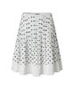 Mileko Dot Pleated Satin Skirt Ivory