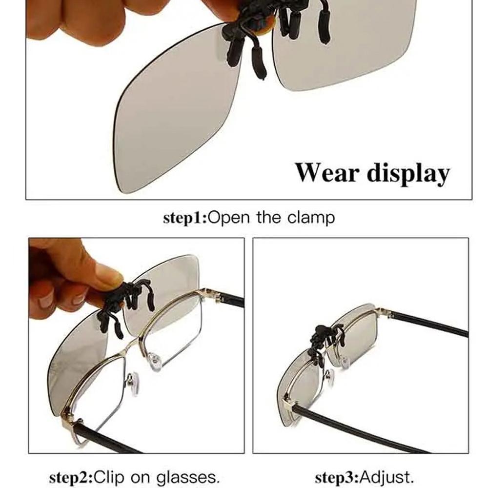 New Polarized Photochromic Lenses Clip on Sunglasses Car Driver Goggles Anti-UV Sun Glasses Driving Eyewear Accessories