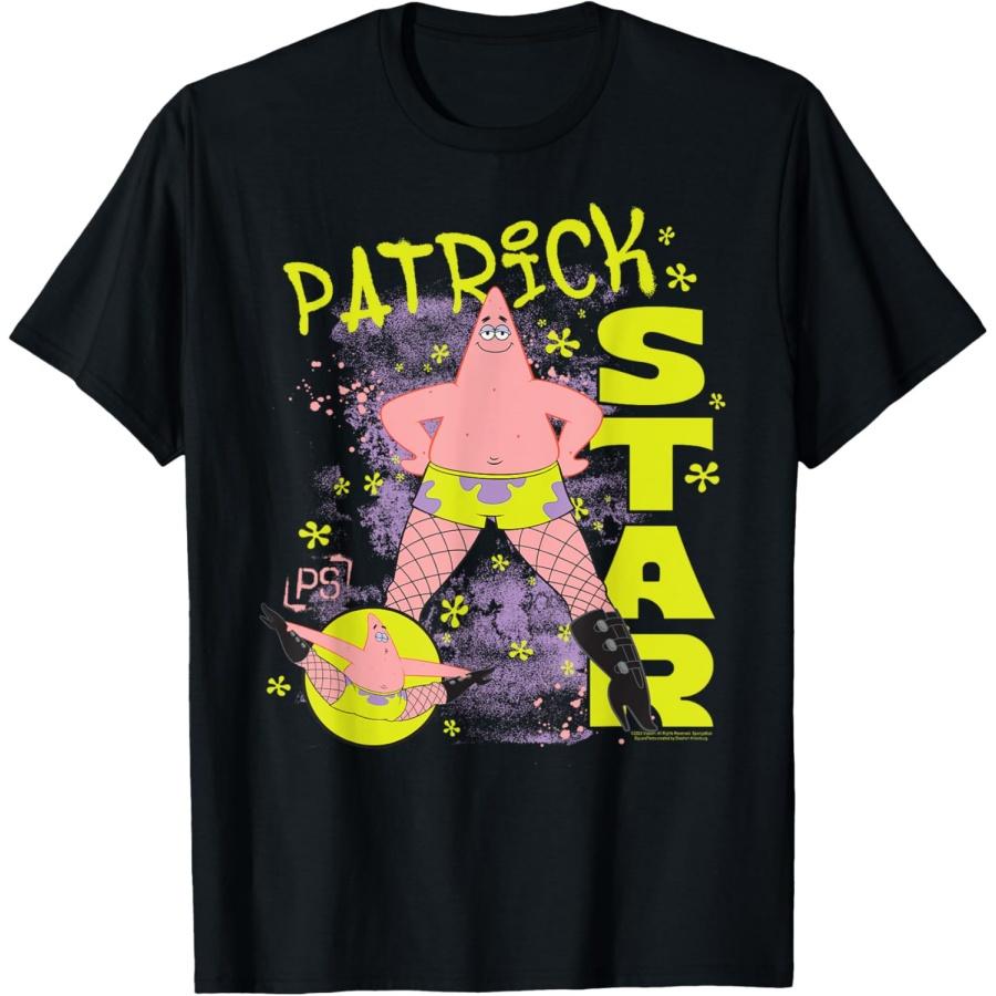 

SpongeBob SquarePants Patrick Star Fishnets Cartoon T-Shirt XXXXXL чорний