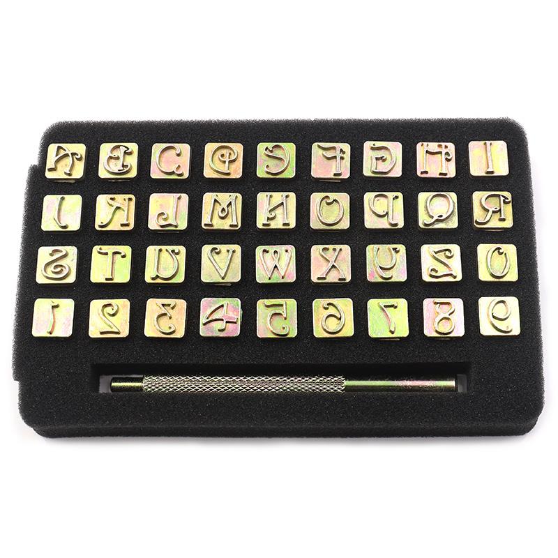 1set Leather Alphabet & Number Punching Set, Leather Printing Stamping Tool, Manual Leather Carving Tool, Leathercraft Punch Set