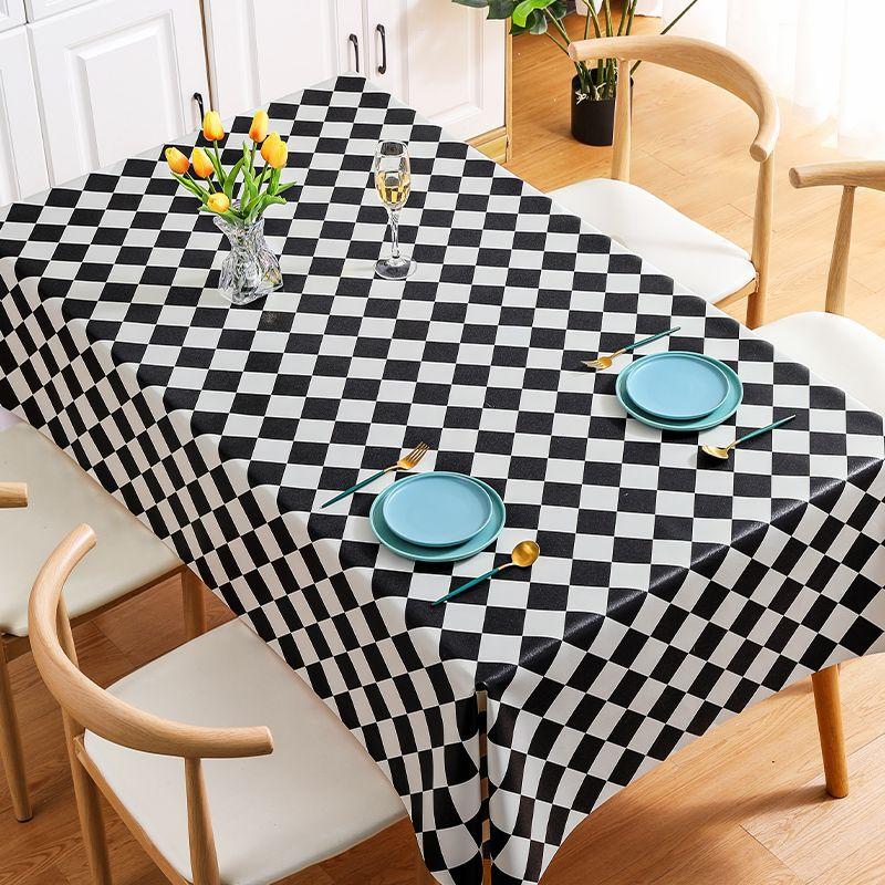 European Retro Checkerboard Tablecloth Waterproof, Oil-Proof And Anti-Scalding Wind Coffee Table Cloth Plaid Dining Table Mat