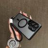 Custodia Magnetica Traslucida Opaca con Laccetto per Samsung Galaxy S26 S25 S24 S23 Ultra Plus S24 25FE Magsafe Ricarica Wireless