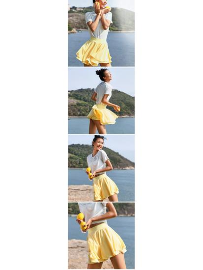 Women's Nude Feeling Yoga Tennis Skirt - Anti-Exposure, Breathable, Fitness & Dance Skirt for Running.