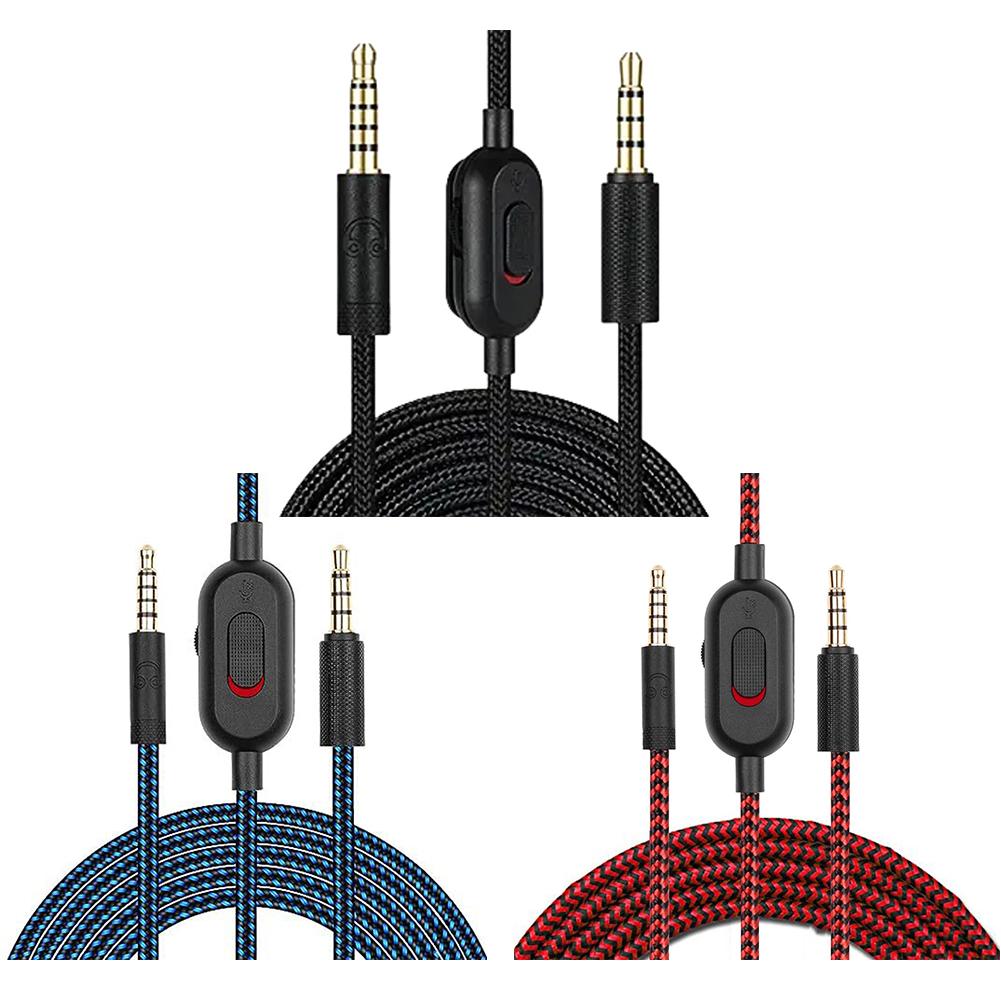 2m Headphone Audio Cable with Volume Controller and Mute Headphone Cable Audio Cord Line for Logitech GPRO X G233 G433 Headset