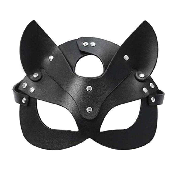 Contemporary PU Leather Masquerades Face Mask Catwomen Style Comfortable Cosplay Accessory For Costume Event