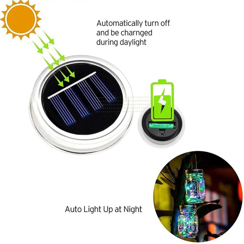 Solar Led Bottle Light Cap Outdoor Colorful Led Tinsel Garden Fairy Lights Garland Waterproof Wedding Christmas Holiday Decor