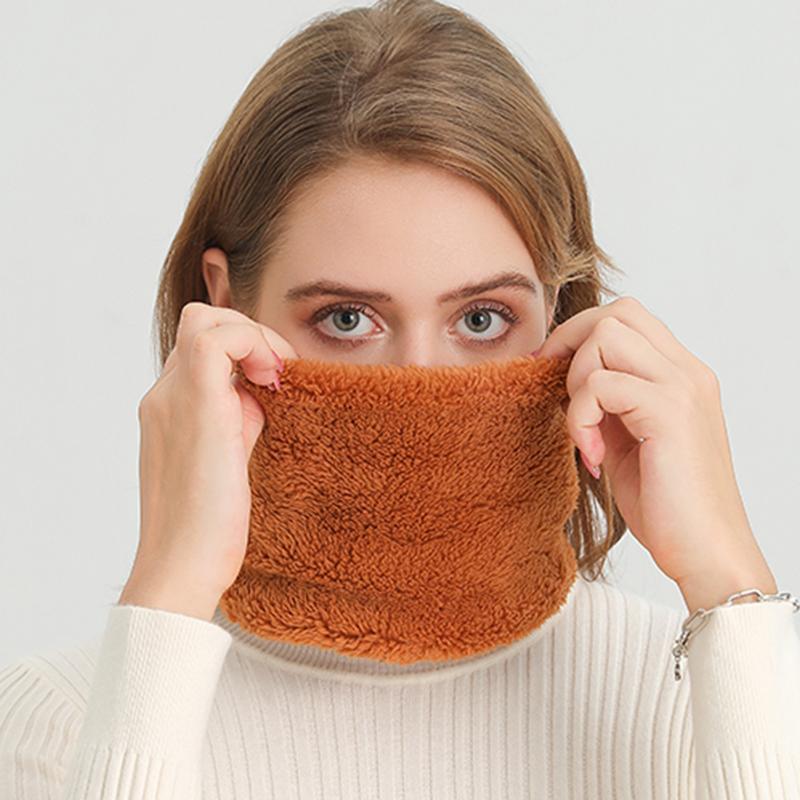 Cashmere Warm Collor Ring Winter Scarf Solid Plush Thick Outdoor Sports Men Women Children Neckerchief Full Face Mask Muffler