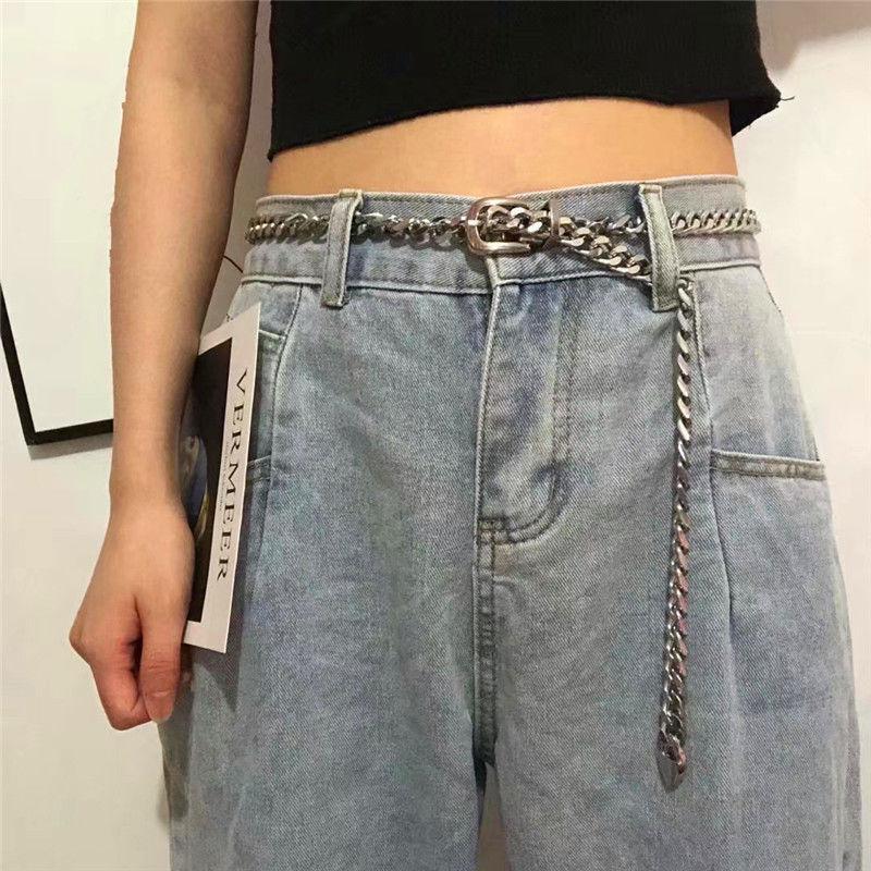 Chain belt female Korean version simple versatile metal belt punk style student fashion decoration jk trouser chain trouser belt male