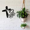 Flat Iron Cross and Heart Wall Art Religious Home Decor Wedding Baptism Gift