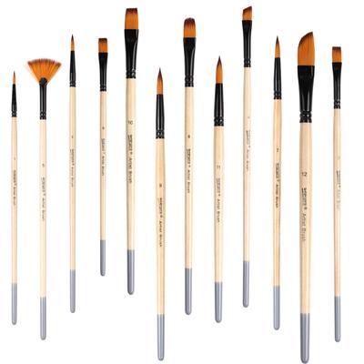 12 PCS Paint Brushes Set, Professional Artist Brush  Kits for Acrylic Oil Watercolor Gouache Painting