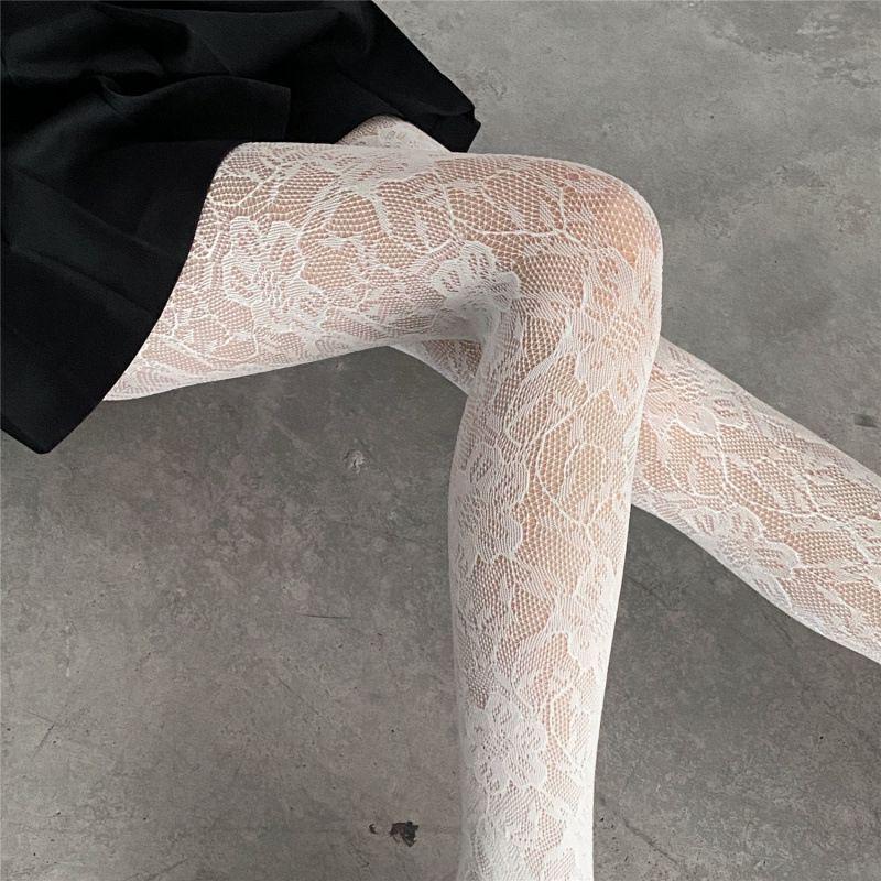 Black Rose Fishnet Pantyhose – Versatile, Cute, and Stylish Hollowed-Out Design
