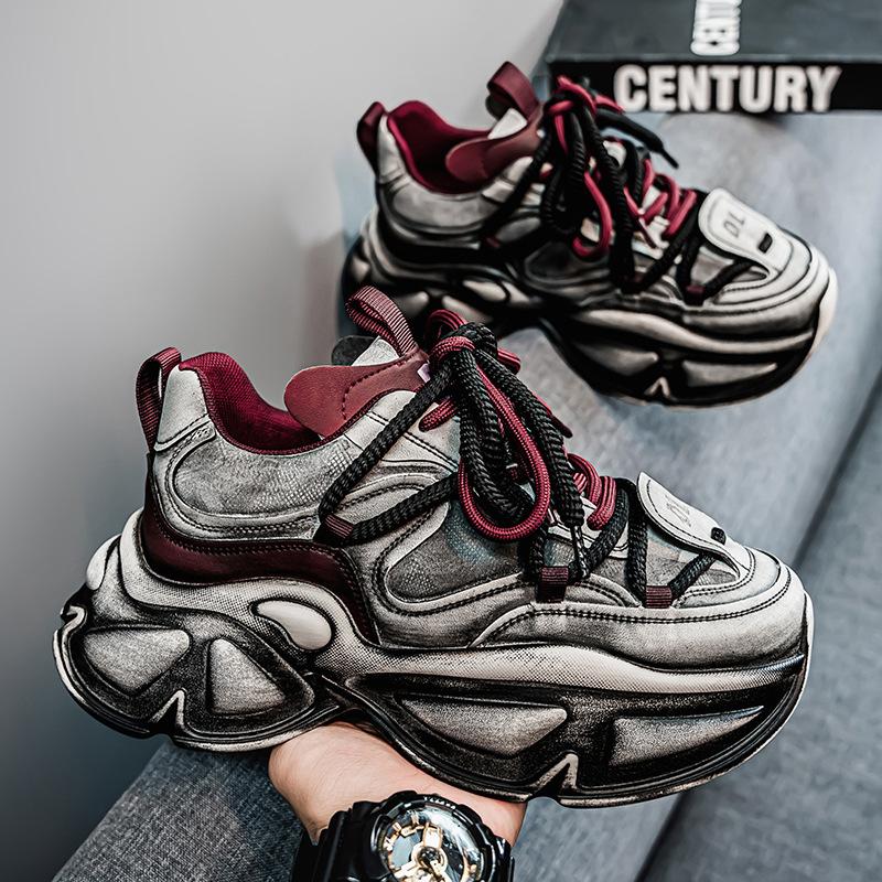 Daddy Shoes Men's Spring New Korean Version Retro Versatile Thick-soled Heightening Men's Shoes Student Sports Leisure Dirty Trendy Shoes