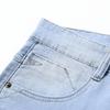Men's Light Blue Casual Elastic Denim Shorts
