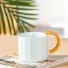 Simple Ins Style Ceramic Cup Men and Women Creative Mug Large Capacity Household Set Vertical Pattern Coffee Cup Small Gift