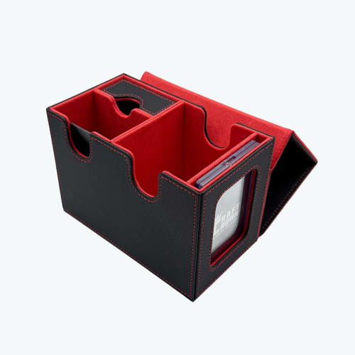 CRAFT CROWN Large PU Leather Deck Box with Window (Orange)