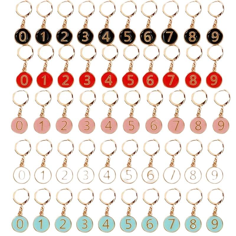 10PC/Set Markers New Year's Festive Projects Alloy Enamel Numbered Knit For Crochet and Knitting