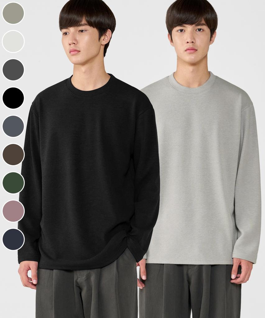 BRENSON Soft Feel Loose Fit Knit Long Sleeve Tee ( 9 Colors )