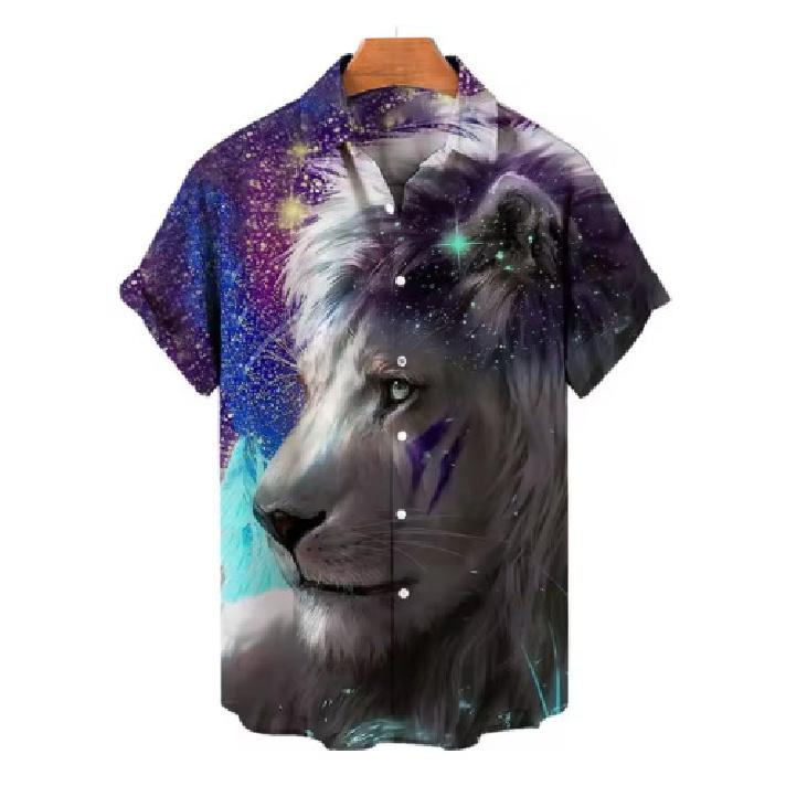 Summer Dragon and Tiger Loose-Fit Short-Sleeve Shirt2026Trendy Beach Casual Men's Clothing Shirts