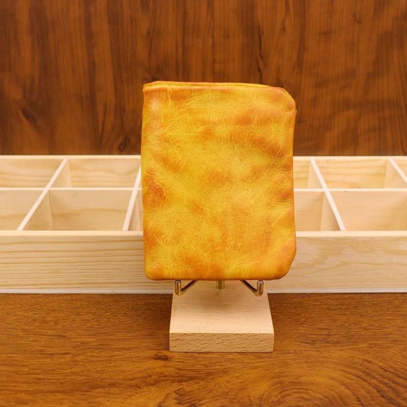 New Genuine Leather Men s Wallet With A Top Layer Hand Polished Retro Style Multiple Card Slots Easy To Carry 12X10X3 жёлтый