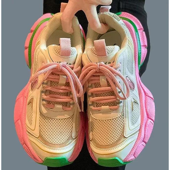 Women's Casual Chunky Sneakers Woman Breathable Platform Sports Shoes for Women  Spring Autumn Fashion Thick Sole Trainers