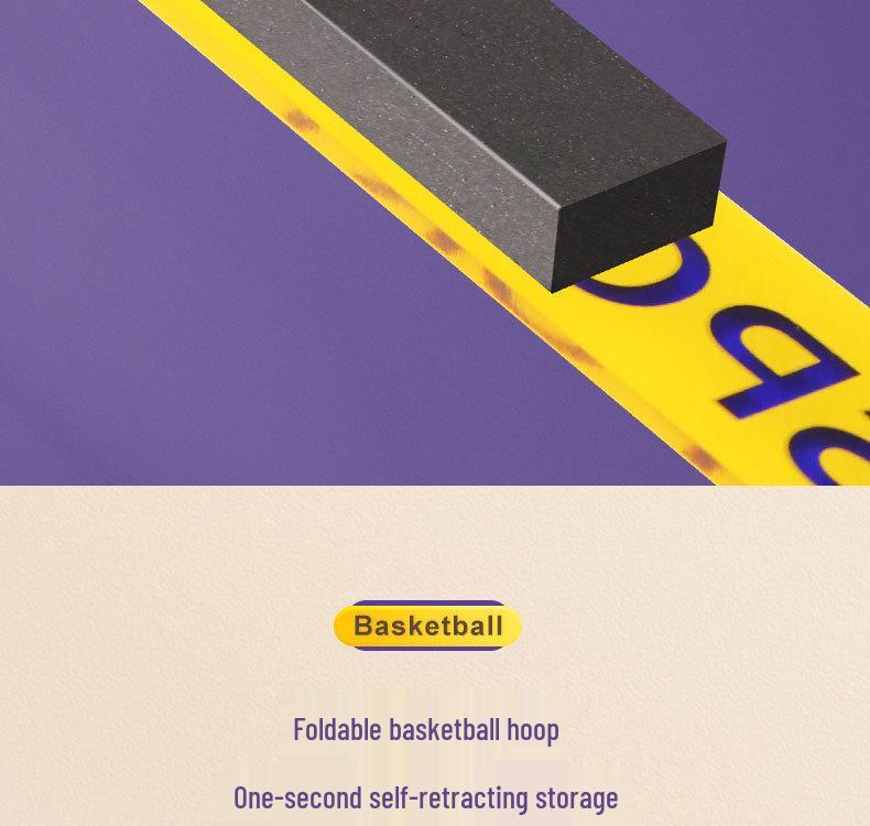 Foldable Wall-Mounted Indoor Basketball Hoop for Kids - Dunkable, Punch-Free Design