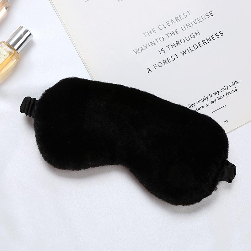 Masque de nuit Masque de nuit Doux Masque pour les yeux en peluche Mignon Nuage d'amour Cache-yeux Masques en peluche Cache-œil Sieste Santé Cache-œil pour les yeux 20x10cm noir