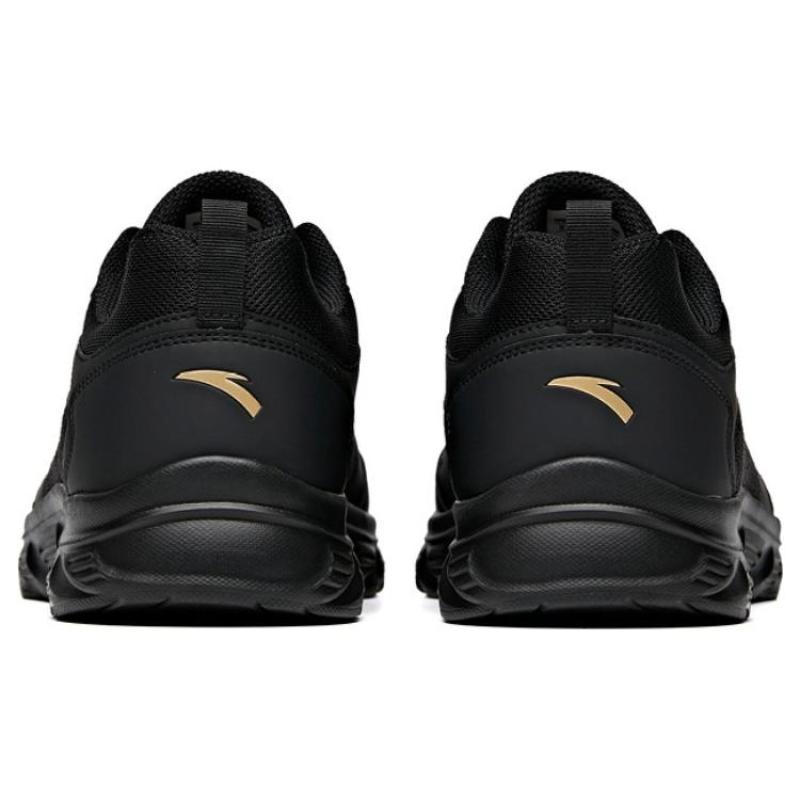 Anta Fabric Slip Resistant, Breathable, Lightweight Low top Running Shoes Men's Black Gold Sneakers 912525502F-4