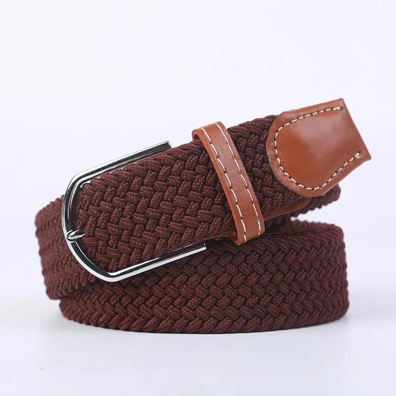 107/120/130cm UNISEX Rahat Örme Pin Tokalı Kadın Kemer Dokuma Kanvas Elastik Genişletilebilir Örgülü Streç Kot Kemerler Erkekler için