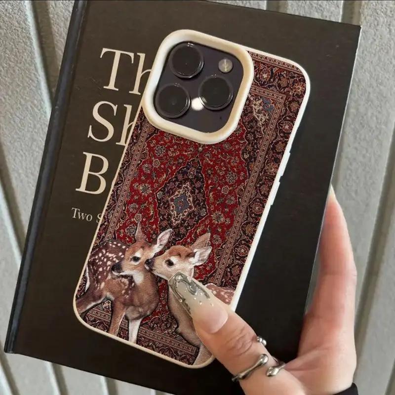 Vintage Deer Lichee Pattern Phone Case For iPhone 17 Air 16 e 15 14 13 12 11 Pro Max Plus SE Soft Shockproof Cover
