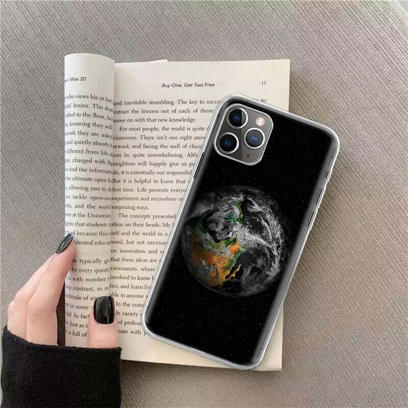 Earth, Stars, Space Phone Case For Apple Iphone 12 13 Mini 14 15 Pro 17 Pro Max Air 11 16E 16 Plus Shell Cover Clear T