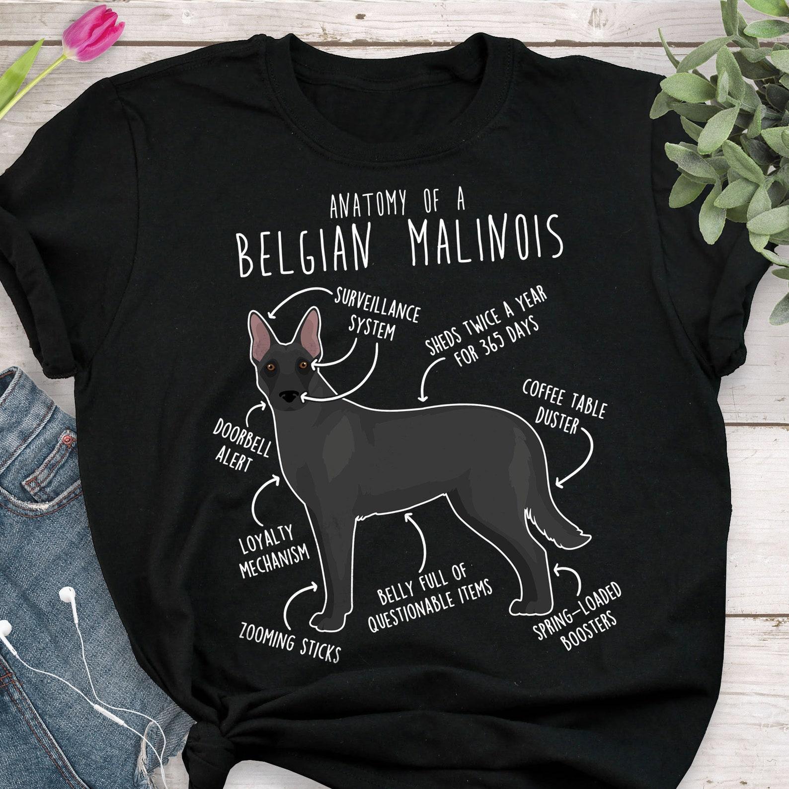 Belgian Malinois Shirt, , , Funny Dog Lover Gift, Cute Belgian Malinois Mom Dad T-shirt, Pet Lover Tshirt Belgian Shepherd Black Mal 110