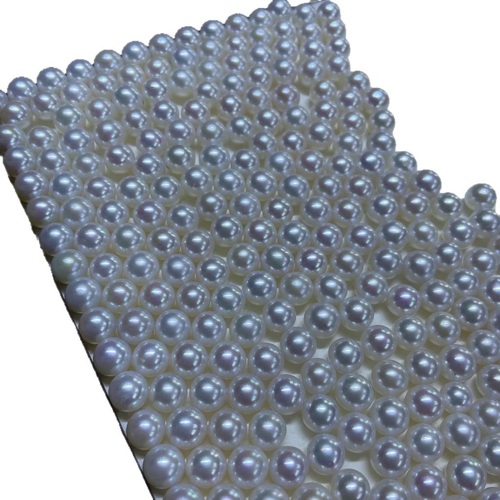 6-7mm White Freshwater Akoya Pearl Round Undrilled Beads