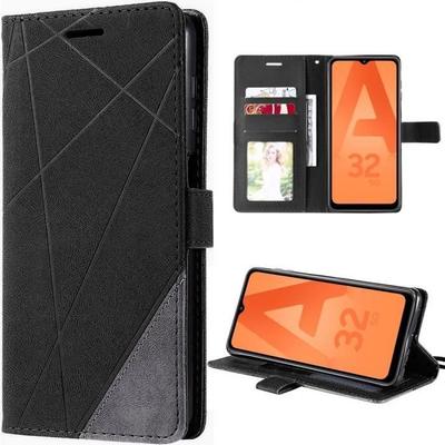 Protective Case for Samsung Galaxy A32 5G - BOOLING - Black - Shockproof - Wallet with Card Slots
