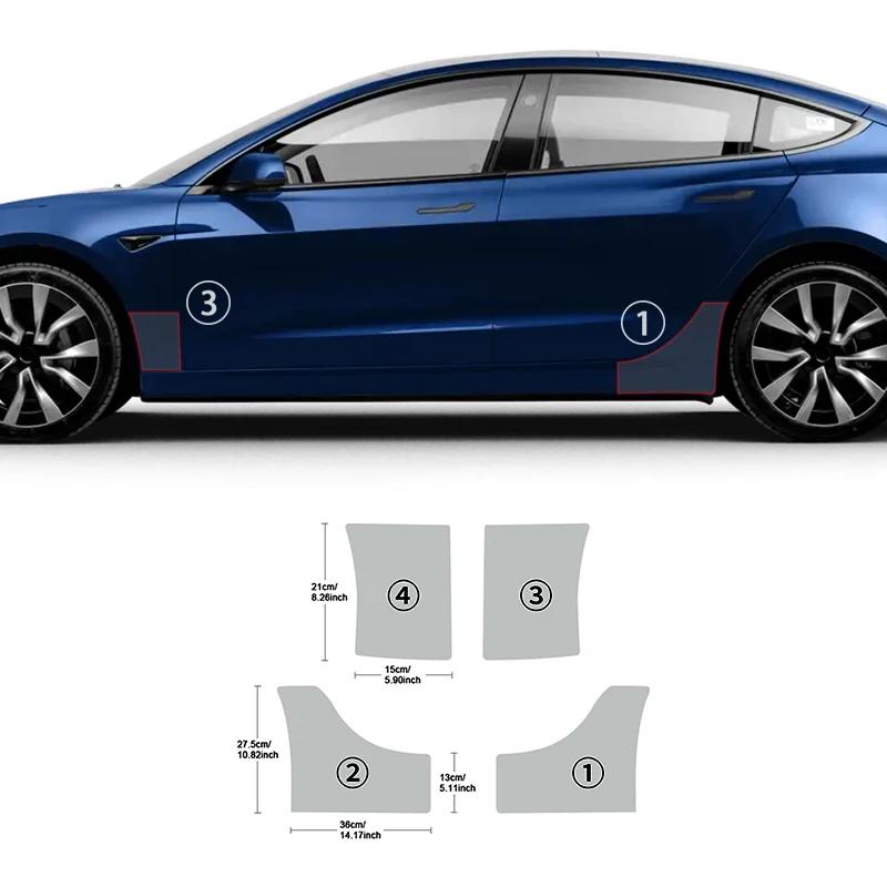 For Tesla Model 3 Model Y 2017-2026 TPU Paint Protection Film Car Door Side Protective Film Pre-cut PPF Clear Bra Anti-Scratch