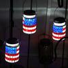 1/2Pcs Solar Garden Light, Outdoor Waterproof Solar-Powered Hanging Lantern with American Flag Design for Independence Day Holiday Decoration