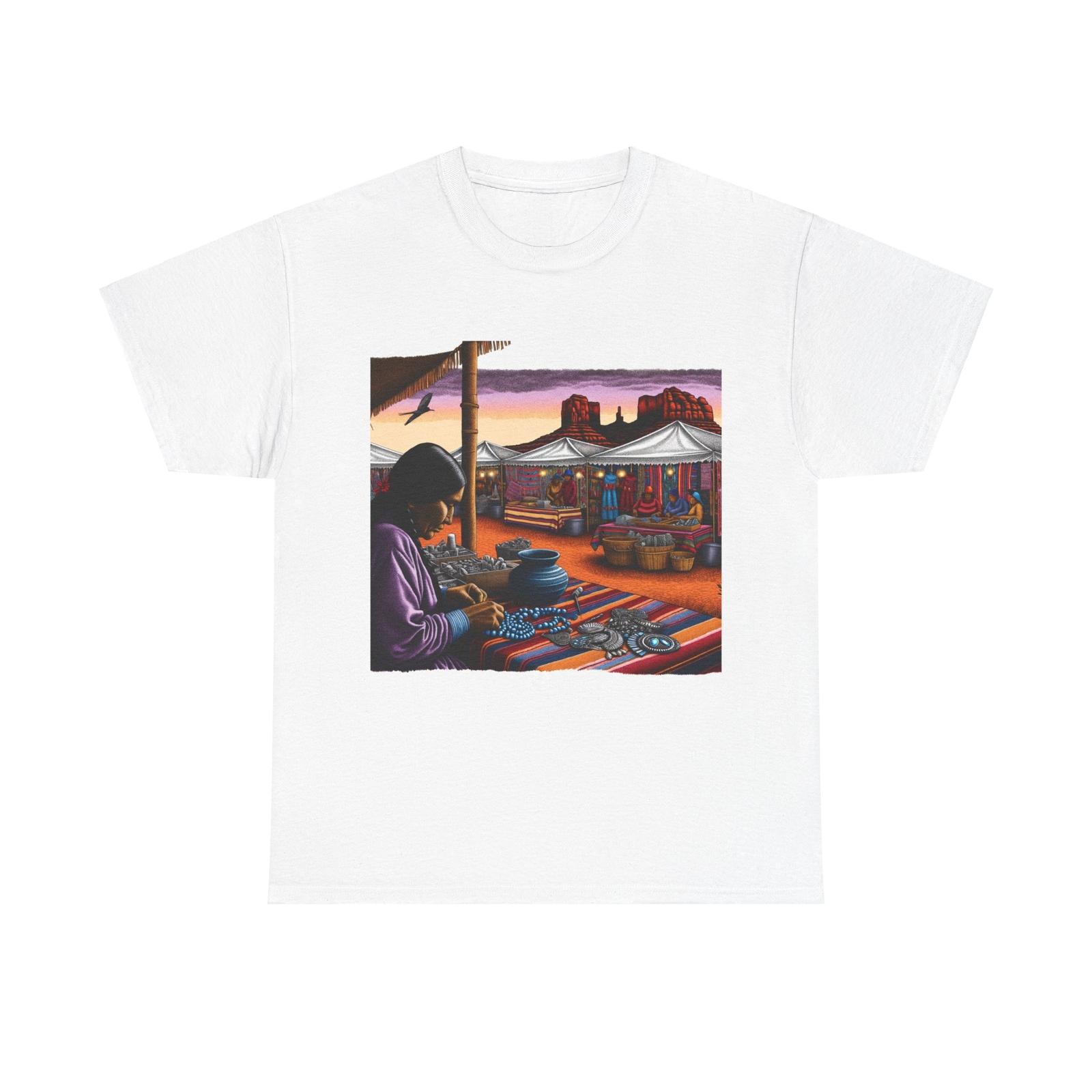 Unisex Adult T Shirt Southwestern Art Jewelry Market Scene S разноцветный