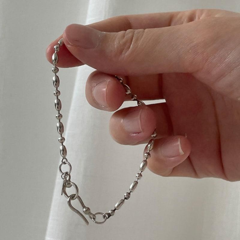Melliv Silber Gemischte Eierkugel Kette Angelhaken Armband_mvb14