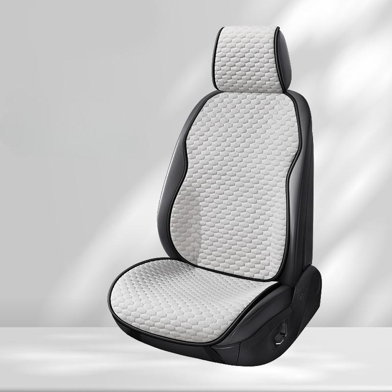 Breathable Linen Fabric Car Front Seat Cushion – Premium Fiber Material, Comfortable & Durable, All-Season Use, Fits Most Cars