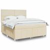 VidaXL Bed Slat Base with Mattress Cream 180x200 Cm Fabric, Bed, Platform Bed, Panel Bed, Furniture of 3294045