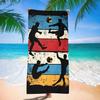 1pc Large Microfiber Beach Towel - Quick-Dry, Lightweight & Sand-Free, Absorbent Soccer Players Print Design, Portable Compact