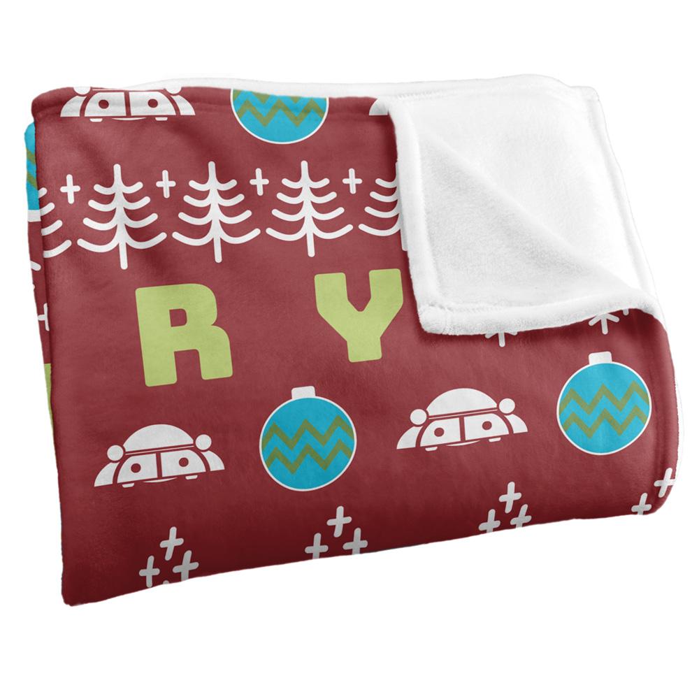 Rick And Morty Merry Rickmas Pickle Rick Christmas Blanket