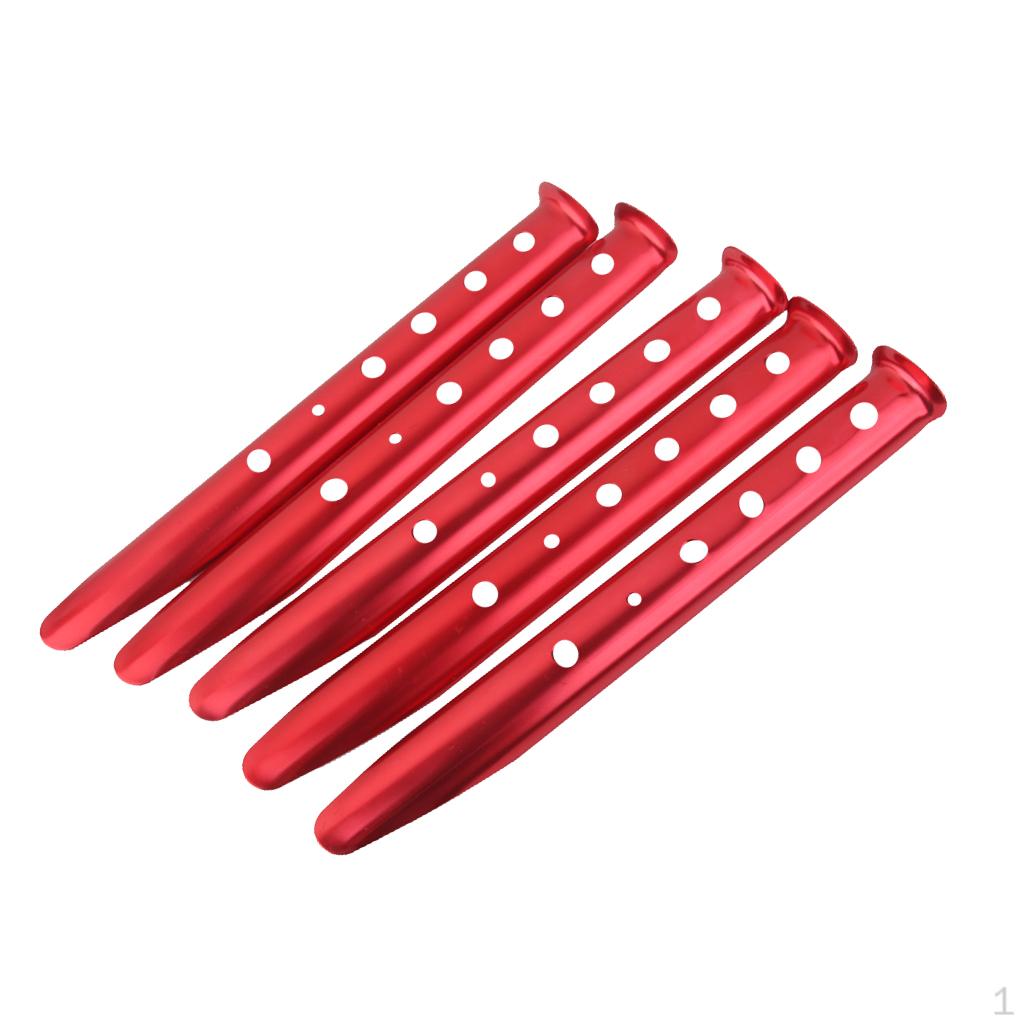 Pack 5 Pcs Aluminum Tent Peg Stakes Outdoor Camping Canopy Survival Tool